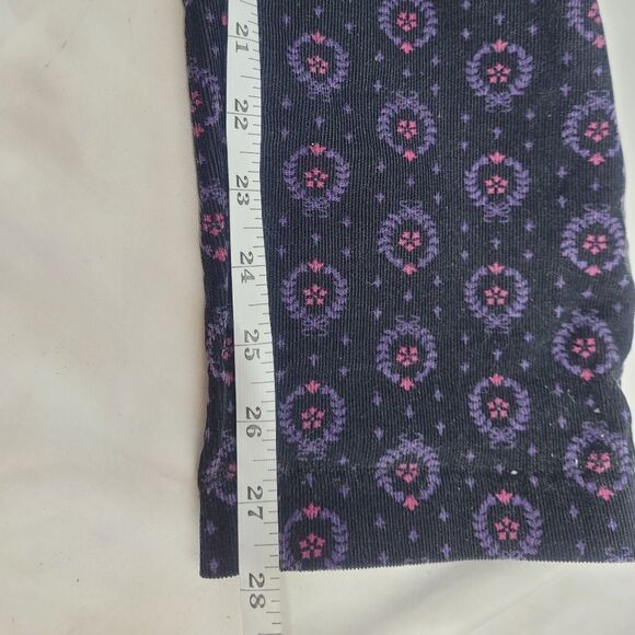 VINTAGE 90s pants high‎ rise printed pull on corduroy S/M - Picture 8 of 8